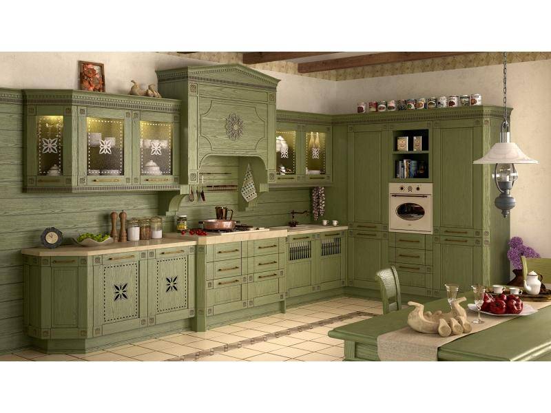 кухня прямая floreale verde в Королёве
