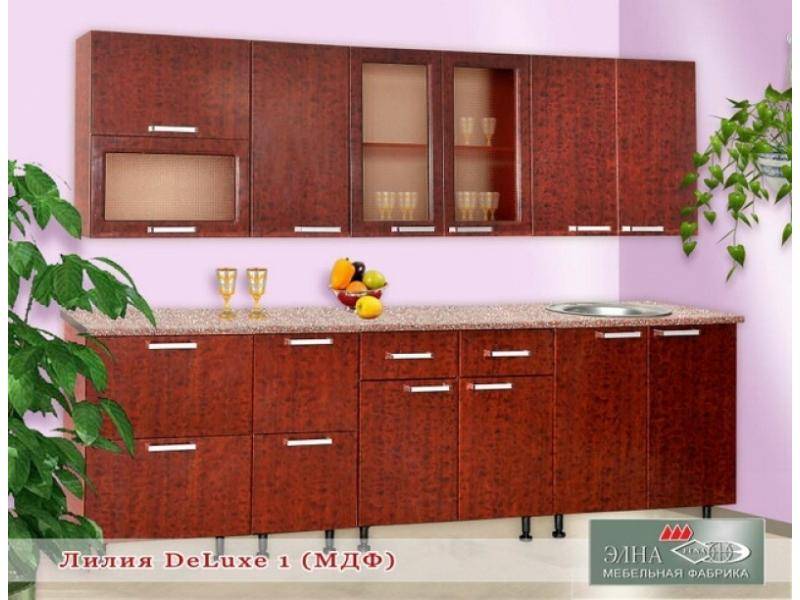 кухня прямая лилия deluxe 1 (мфд) в Королёве