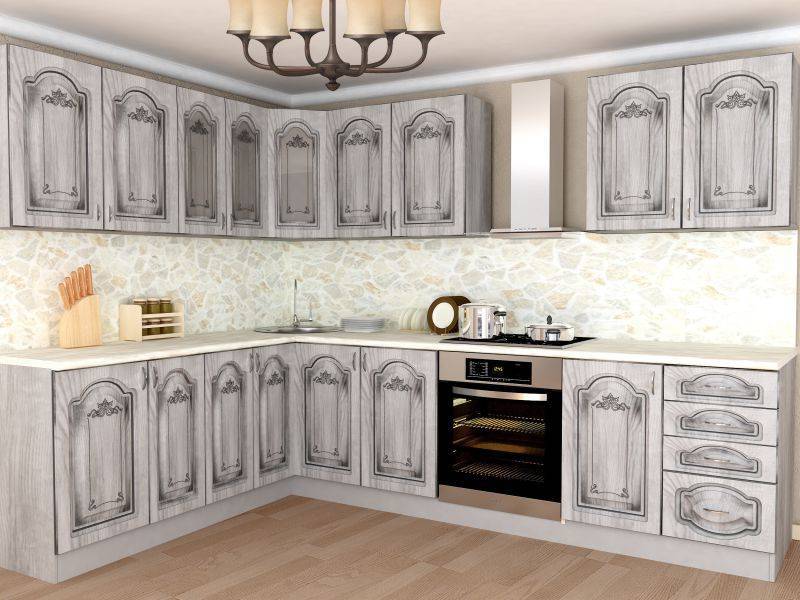 светлая угловая кухня в Королёве