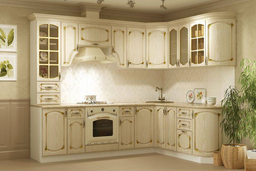 угловая кухня дуб беленый с патиной золото в Королёве
