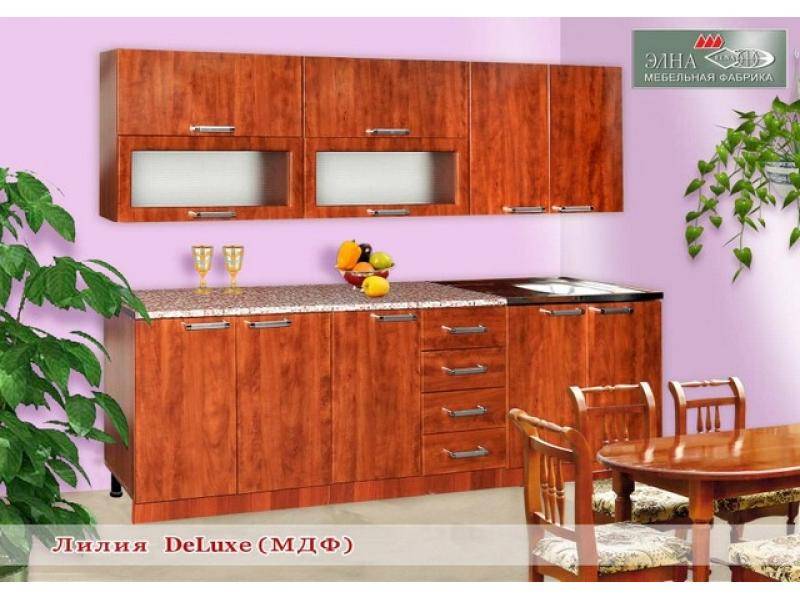 кухня прямая лилия deluxe (мфд) в Королёве
