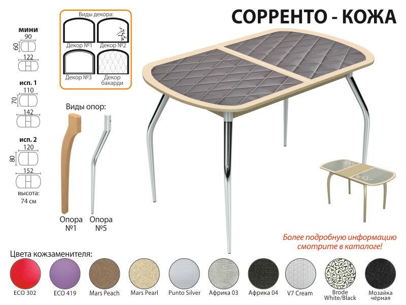 стол обеденный сорренто кожа в Королёве