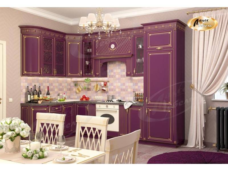 сиреневая угловая кухня персефона в Королёве