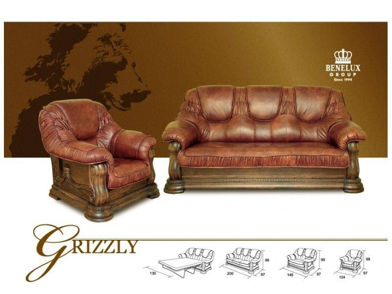 кожаный диван grizzly в Королёве