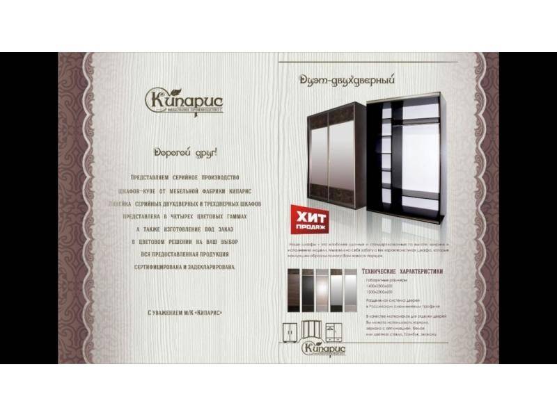 шкаф-купе дуэт двухдверный в Королёве