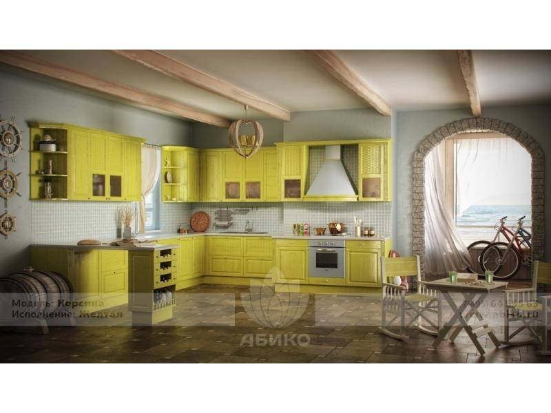 кухня корсика желтая массив в Королёве