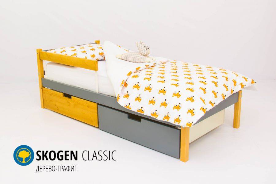 детская кровать skogen classic дерево-графит в Королёве