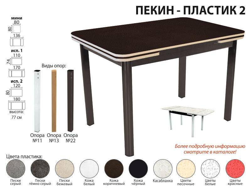 стол обеденный пекин пластик 2 в Королёве