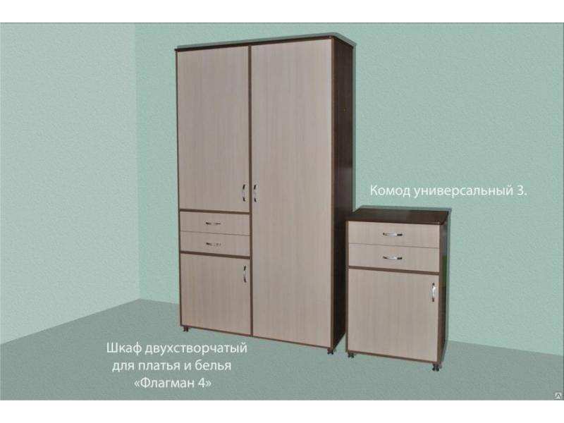 шкаф двухстворчатый для платья и белья флагман 4 в Королёве
