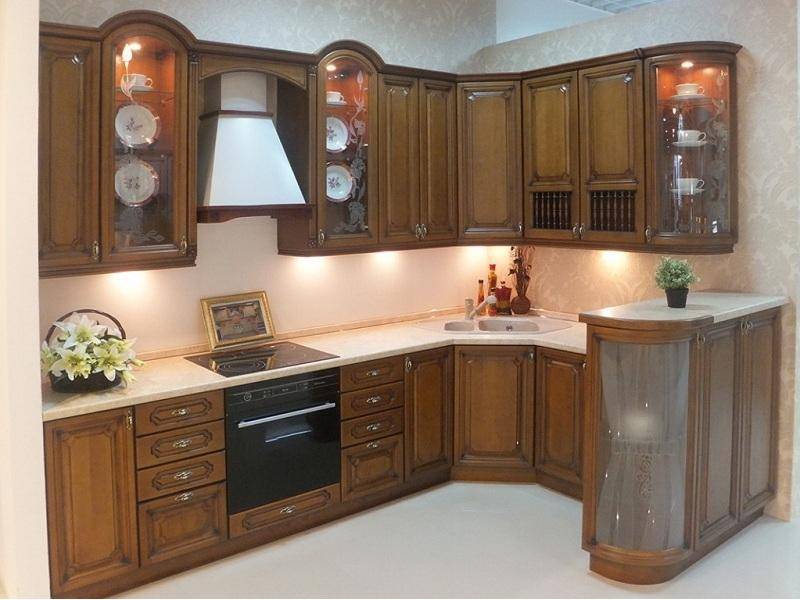 кухонный гарнитур бук цвет старый орех-патина черная в Королёве
