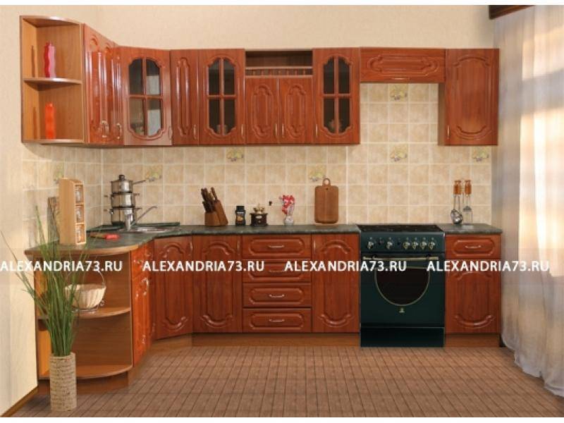 кухня угловая александрия плюс с радиусом открытым в Королёве