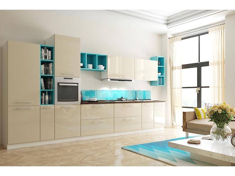 кухня в бежевом цвете либерта small в Королёве