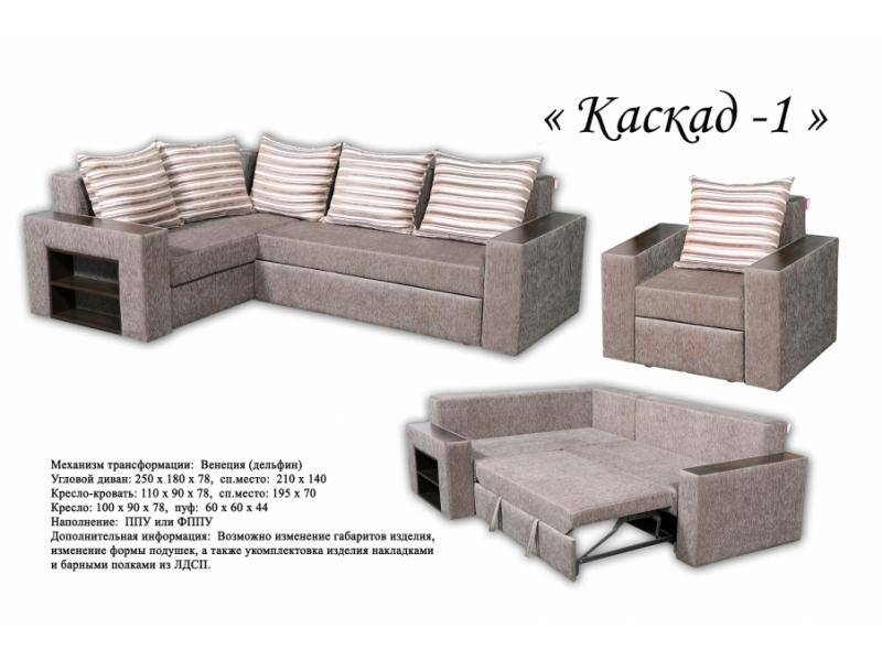угловой диван каскад 1 в Королёве