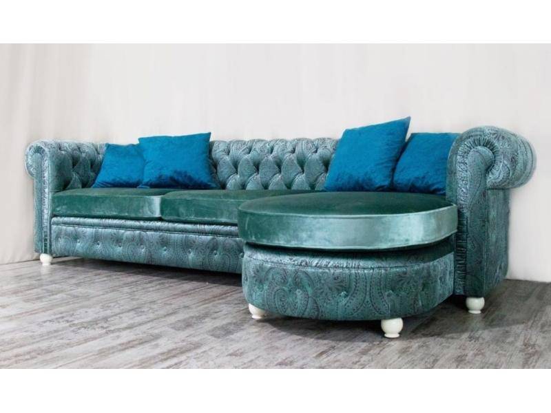 диван chesterfield с оттоманкой в Королёве
