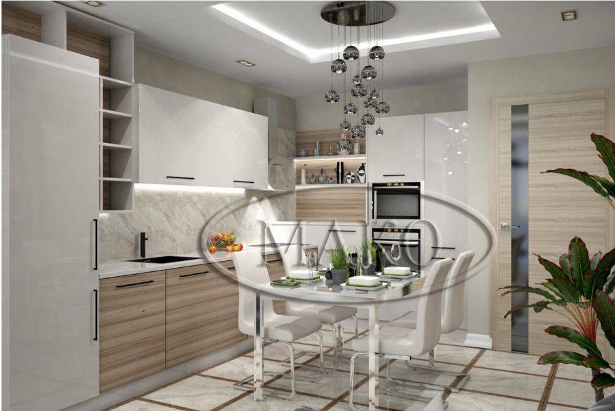 современная светлая кухня в Королёве