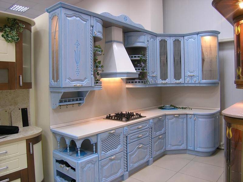 кухонный гарнитур ясень цвет голубая лагуна в Королёве