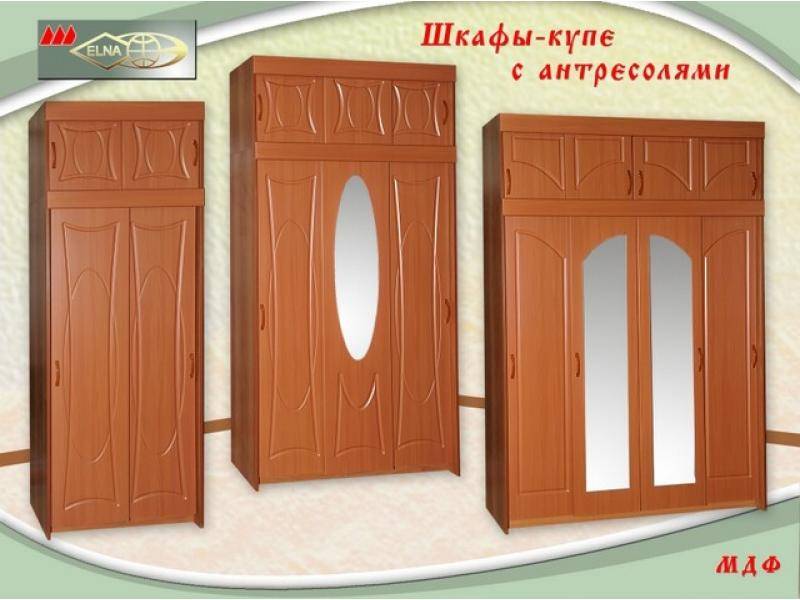 шкаф-купе с антресолями мдф (топ-лайн) в Королёве