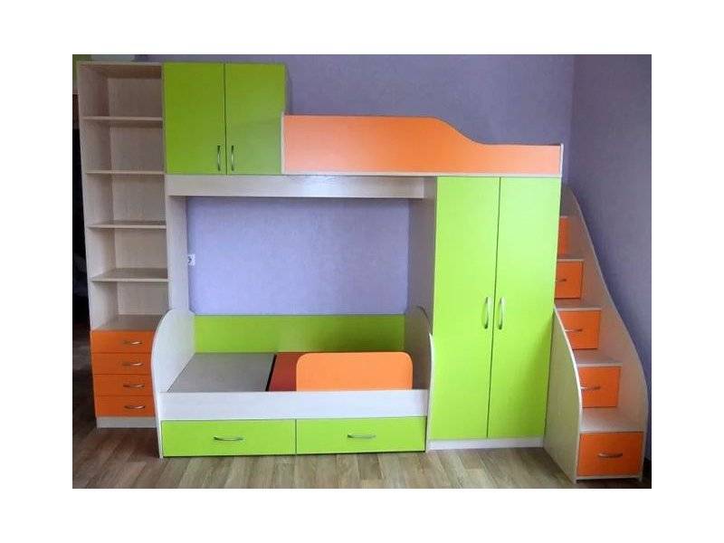 детская двухъярусная кровать со шкафами в Королёве