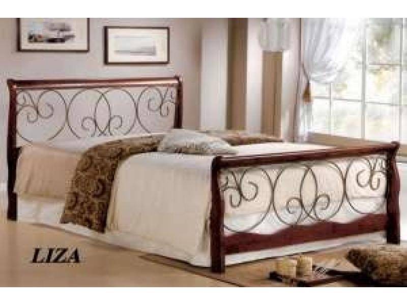 кровать wf liza (160*200) walnut/rusty black в Королёве