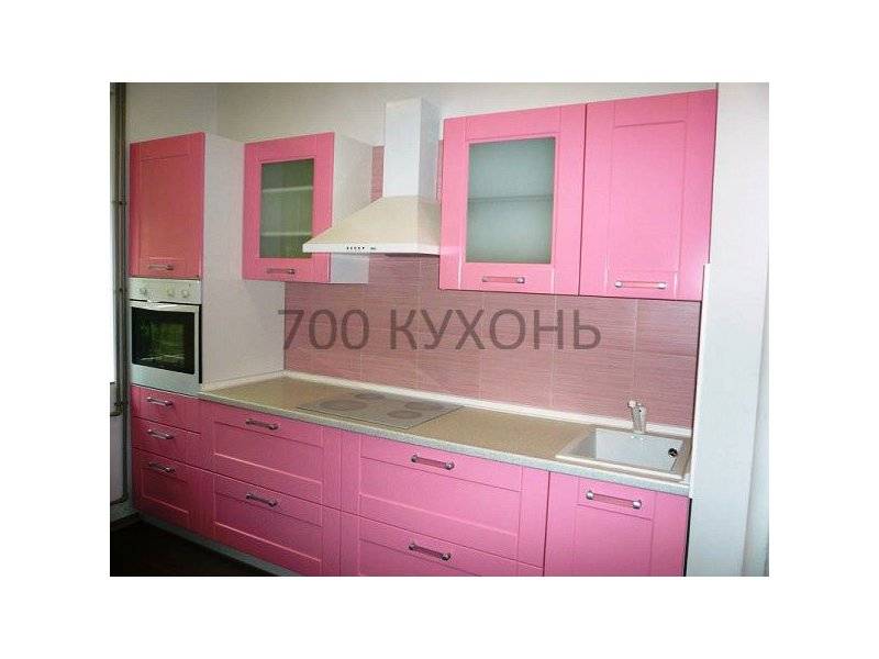 прямой розовый кухонный гарнитур в Королёве