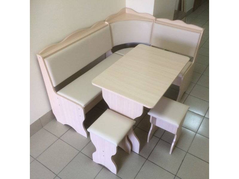 кухонный уголок миссия, дуб выбеленный, к/з молочный в Королёве