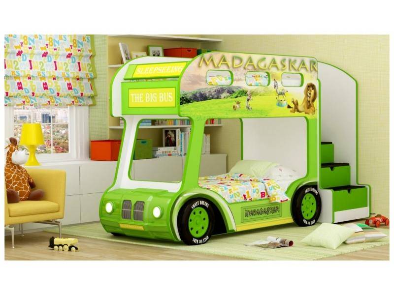 двухъярусная кровать-aвтобус madagaskar в Королёве