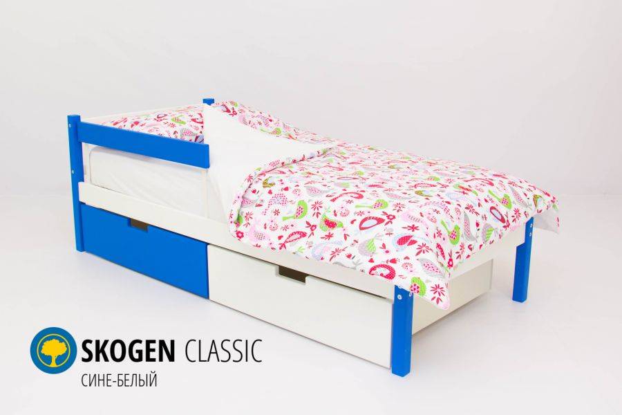 детская кровать skogen classic сине-белый в Королёве