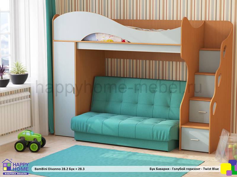 двухъярусная кровать с диваном bambini divanno 28 в Королёве