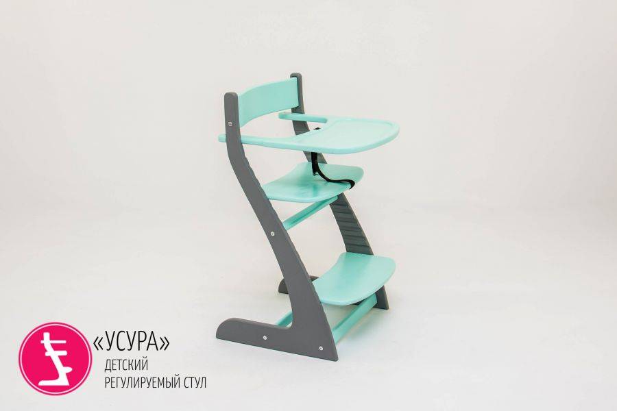 детский растущий регулируемый стул усура графит-мятный в Королёве