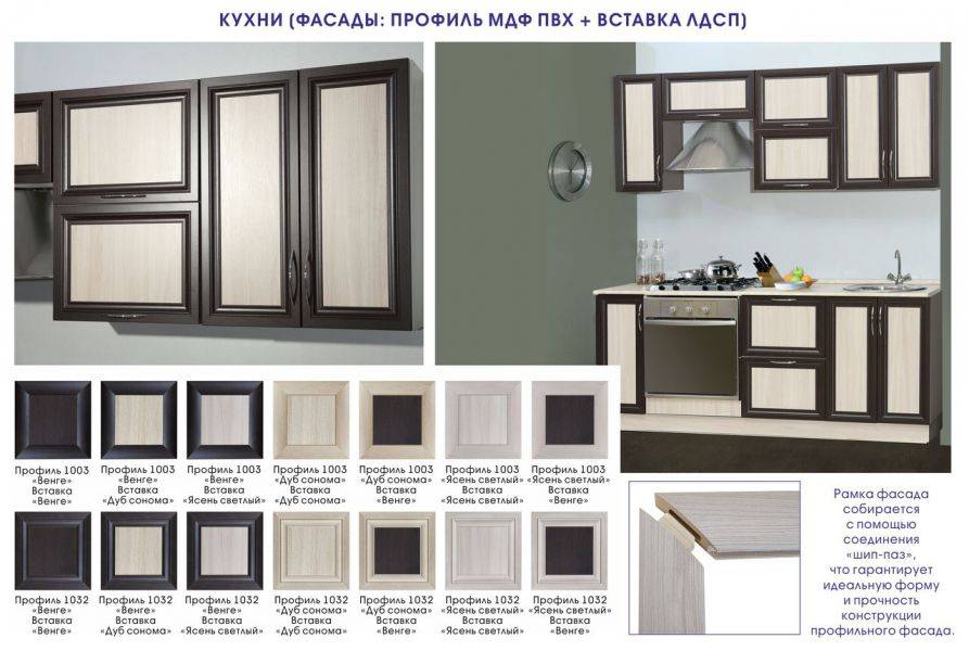 кухня с фасадом мдф пвх + вставка лдсп в Королёве
