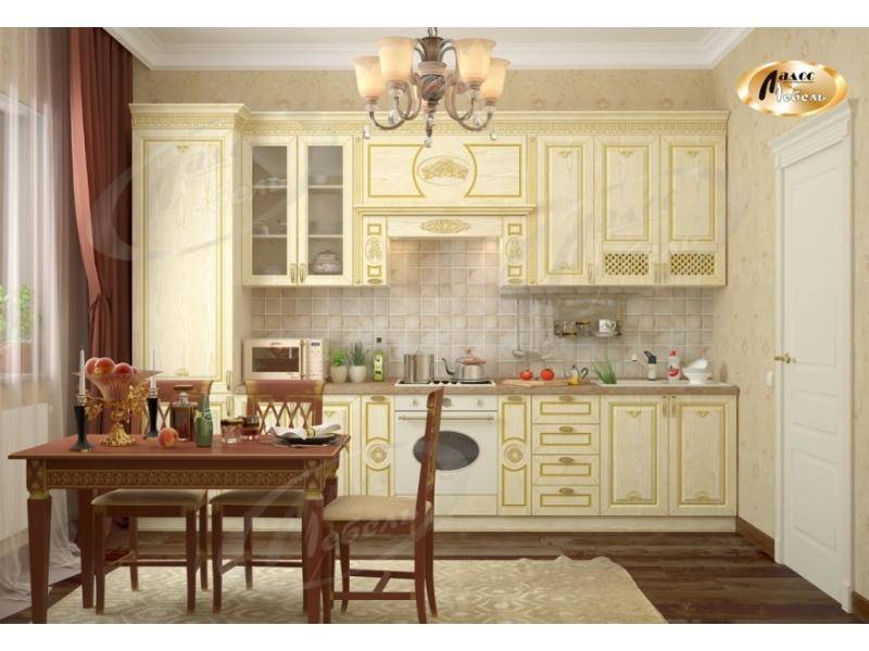 кухня прямая в цвете слоновая кость фрейя в Королёве