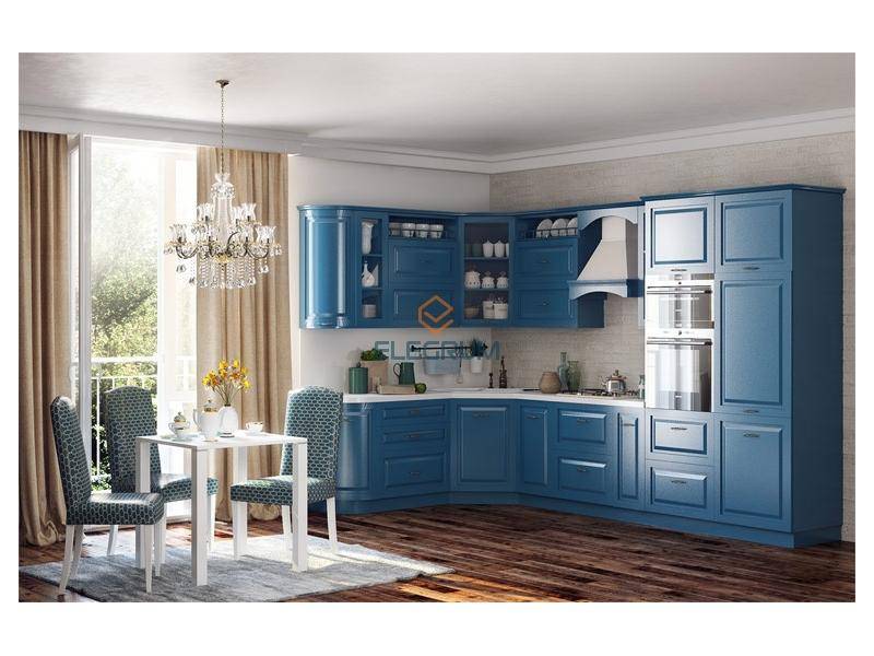 синяя кухня genoa крашеный mdf в Королёве