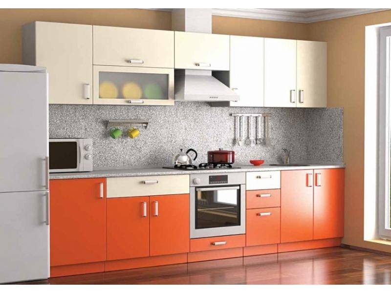 готовая оранжевая кухня в Королёве