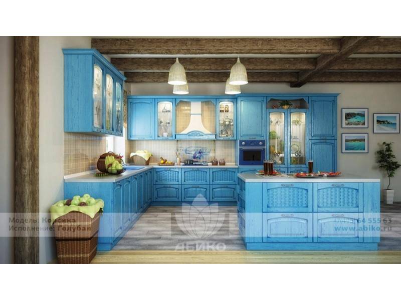 кухня корсика голубая массив в Королёве