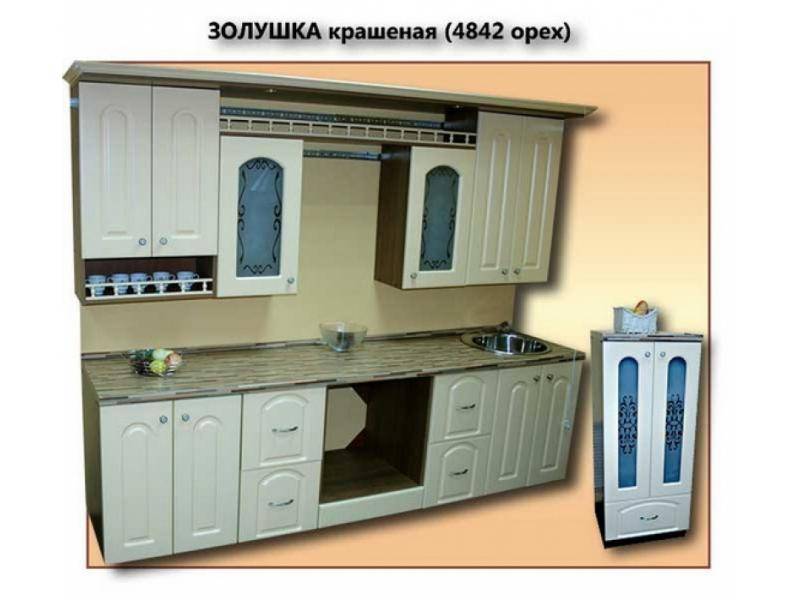 кухня золушка крашеная глянцевая (4842 орех) в Королёве