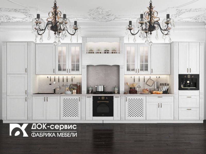 большая кухня из массива в Королёве
