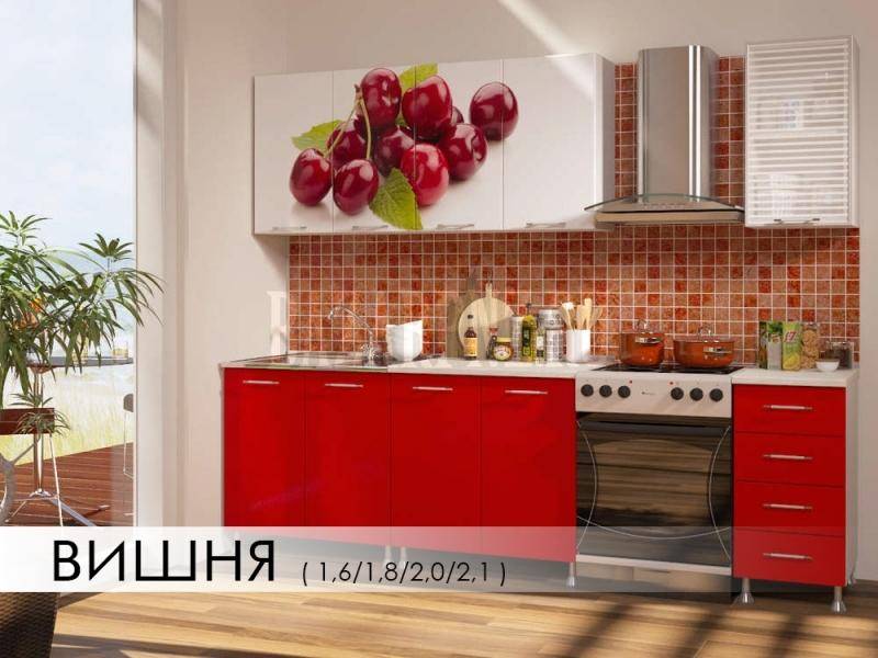 кухня с фотопечатью вишня в Королёве