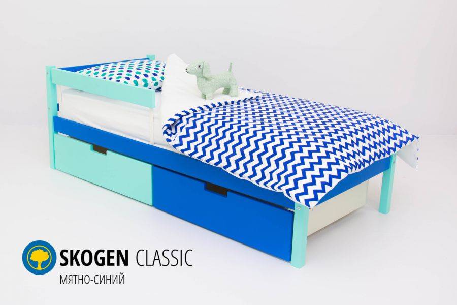 детская кровать skogen classic мятно-синий в Королёве