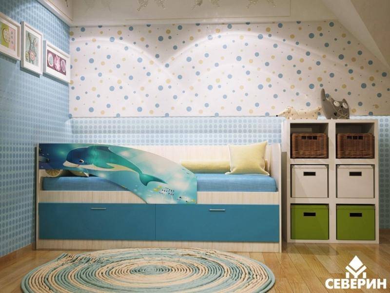 детская кровать с фотопечатью дельфин в Королёве