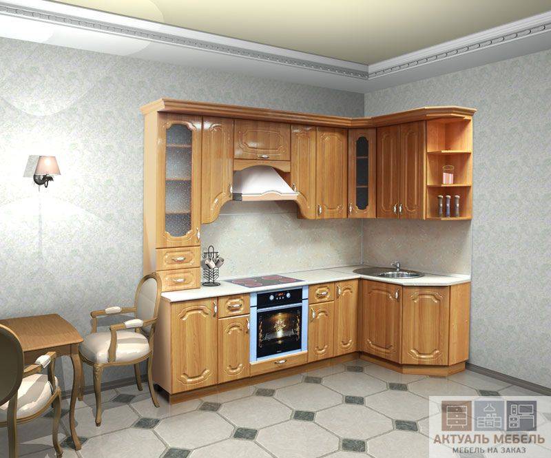 угловая деревянная кухня в Королёве
