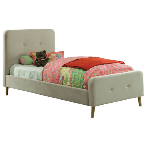 кровать button tufted flannelette beige 90х200 в Королёве