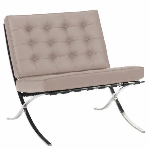 кресло barcelona chair экокожа серое в Королёве