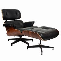 кресло eames style lounge chairчерное с коричневым в Королёве
