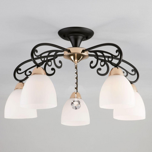 потолочная люстра eurosvet arabella 70087/5 черный/золото в Королёве