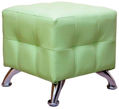 пуф шарм-дизайн квадро мини хром салатовый в Королёве