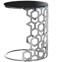 стол приставной silver circle 50x50х60 черный, серебро в Королёве