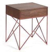 прикроватная тумба с ящиком prince box copper американский орех медная, американский орех в Королёве