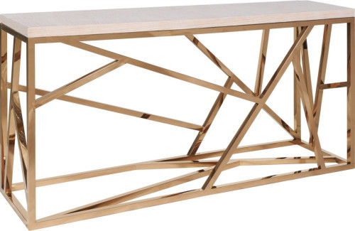 консоль geometric 180x50x90 золото, светлая столешница в Королёве