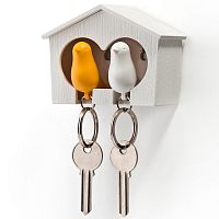 держатель+брелок для ключей двойной sparrow белый-желтый в Королёве
