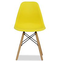 стул деревянный pc-015 желтый ножки дерево (eames style) в Королёве